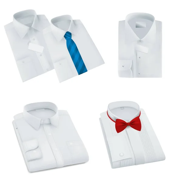 男性の空白の折り返しシャツ セット — ストックベクタ
