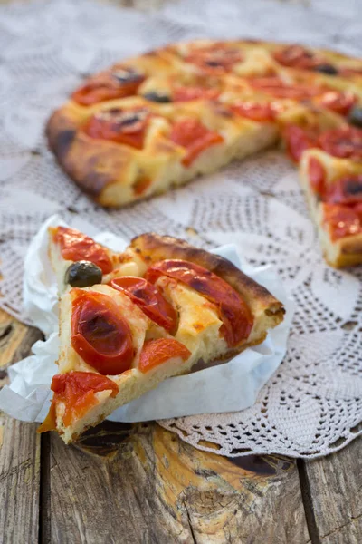 Italská focaccia chléb — Stock fotografie