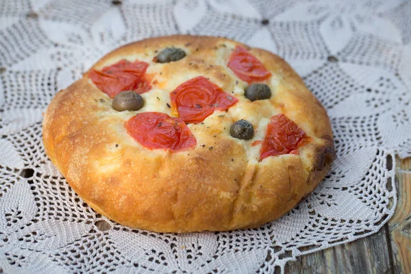 Italienisches Focaccia-Brot — Stockfoto