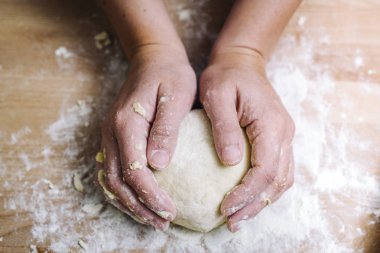 Traditional home made pasta making of clipart