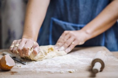 Traditional home made pasta making of clipart