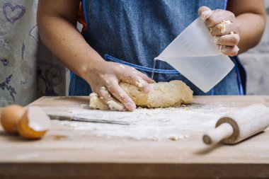 Traditional home made pasta making of clipart