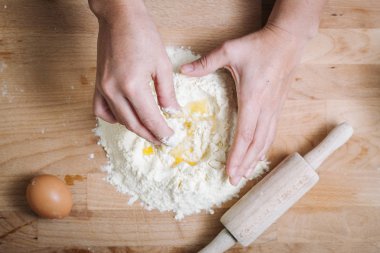 Traditional home made pasta making of clipart