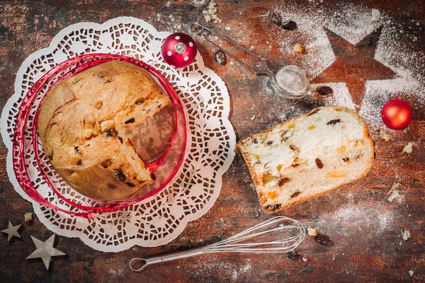 Italian panettone cake — Stock Photo, Image