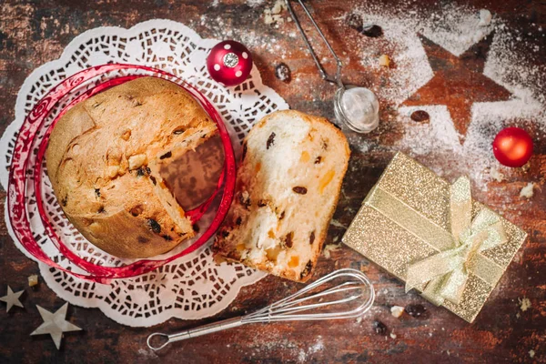 Italian panettone cake — Stock Photo, Image
