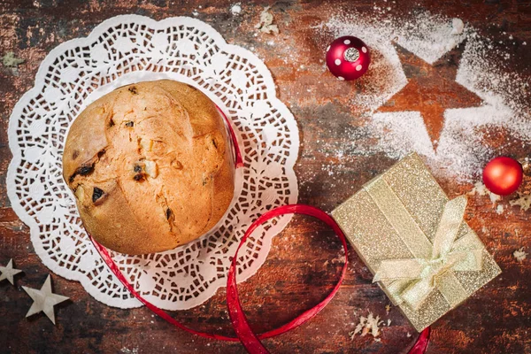 Italian panettone cake — Stock Photo, Image