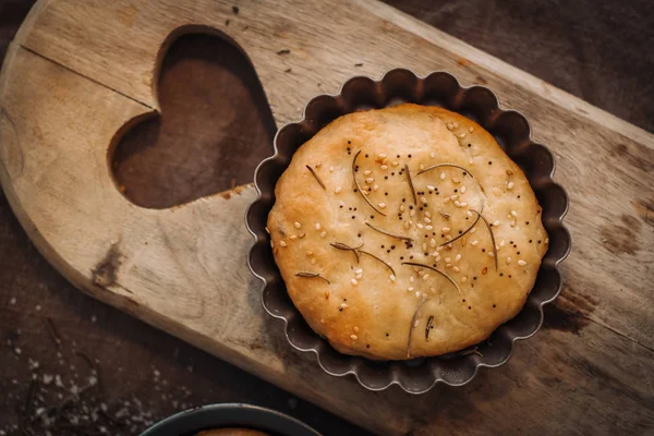 İtalyan focaccia ekmek — Stok fotoğraf