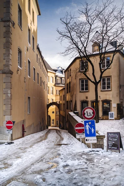 Winter in de stad Luxemburg — Stockfoto
