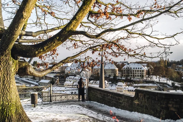 Vinter i staden Luxemburg — Stockfoto