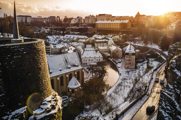 룩셈부르크의 도시에 있는 겨울 — 스톡 사진