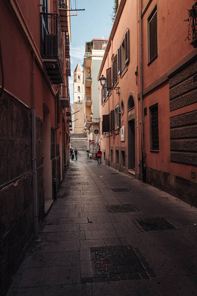 CAGLIARI, ITALY / OCTOBER 2019: Street life in the old town
