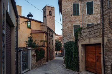 GAVOI, ITALY / OCTOBER 2019: Street life in the rural village in clipart