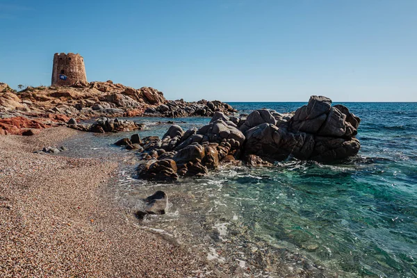 Wspaniała plaża Torre di Bari w Ogliastra, Sardynia — Zdjęcie stockowe