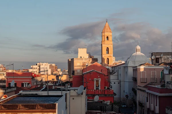 Cagliari, Itálie / říjen 2019: Areal panoramic view of the old c — Stock fotografie