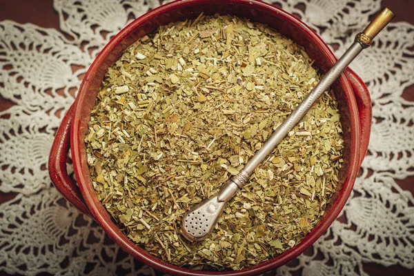 Yerba Mate, a hagyományos tea Argentínából — Stock Fotó