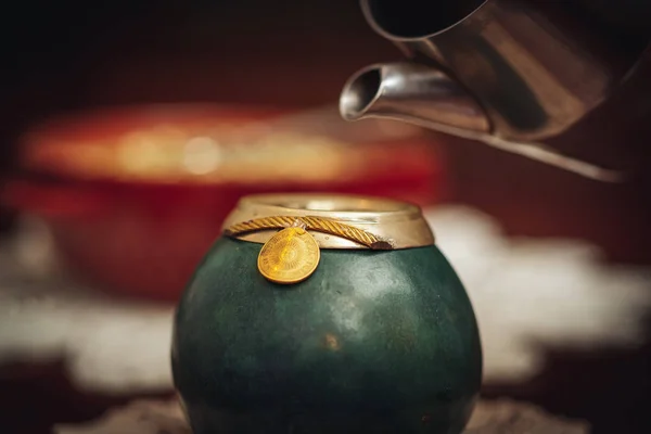 Yerba Mate, geleneksel Arjantin çayı. — Stok fotoğraf