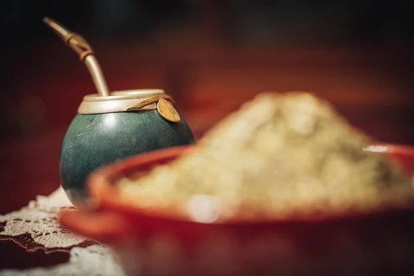 Yerba Mate, geleneksel Arjantin çayı. — Stok fotoğraf