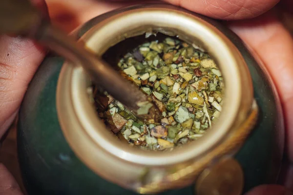 Yerba Mate, a hagyományos tea Argentínából — Stock Fotó