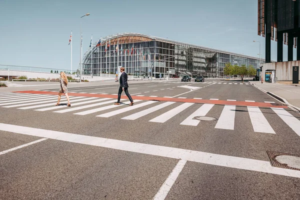 Luxemburg Stad Juli 2019 Arbetstagare Och Pendlare Liv Staden — Stockfoto