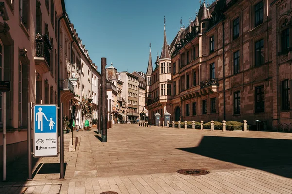 Luxembourg City Avril 2020 Centre Ville Vide Temps Urgence Mondiale — Photo