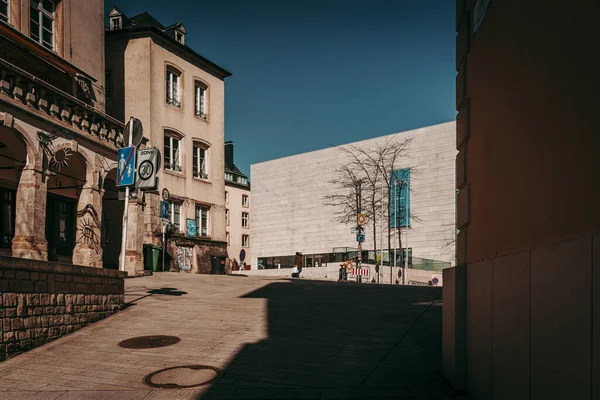 Luxembourg City エイプリル2020 コロナウイルスの世界的緊急時に空の都市センター — ストック写真