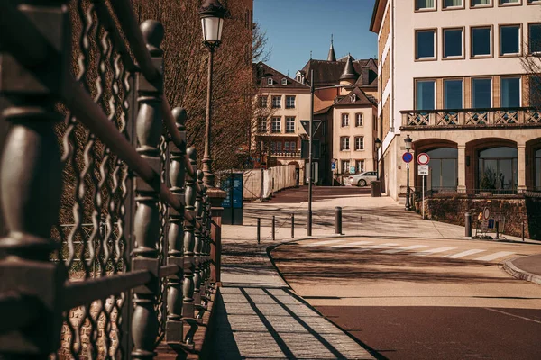 Luxembourg City April 2020 Coronavirus全球紧急情况下的空旷市中心 — 图库照片