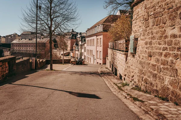 Ciudad Luxemburgo Abril 2020 Centro Ciudad Vacío Tiempos Emergencia Global —  Fotos de Stock