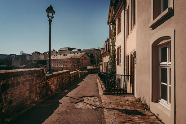 Ciudad Luxemburgo Abril 2020 Centro Ciudad Vacío Tiempos Emergencia Global — Foto de Stock