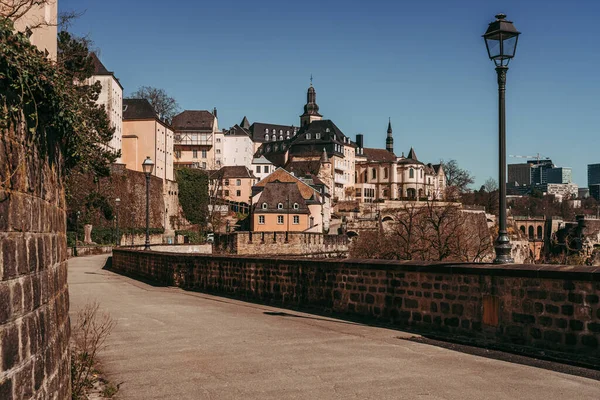 Luxemburg Stad April 2020 Tomt Centrum Tider Coronavirus Globala Nödsituation — Stockfoto