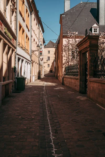 Luxembourg City April 2020 Coronavirus全球紧急情况下的空旷市中心 — 图库照片