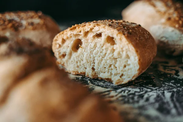 Pão Fresco Assado Padaria Padaria — Fotografia de Stock