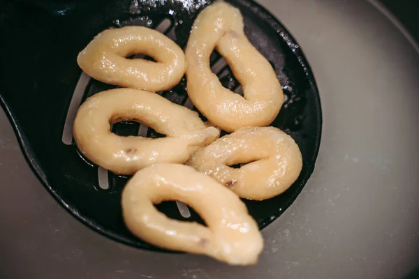 Handgjort Taralli Salt Mellanmål Typiskt Från Apulien Italien — Stockfoto