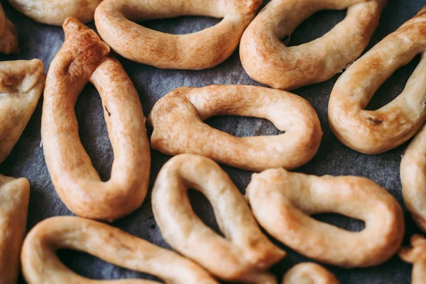 Handgjort Taralli Salt Mellanmål Typiskt Från Apulien Italien — Stockfoto