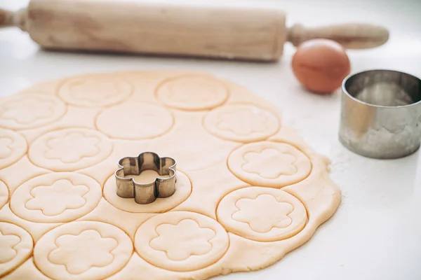 Making Delicious Shortcrust Cookies Breakfast — Stock Photo, Image