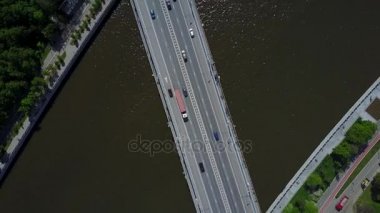 Moskova Nehri ve dolgu havadan görünümü