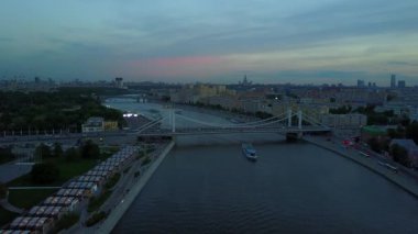 Moskova Nehri ve krymsky Köprüsü havadan görünümü