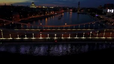 Moskova Nehri ve krymsky Köprüsü havadan görünümü