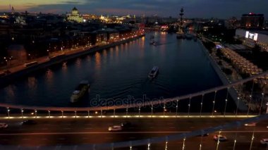 Moskova Nehri ve krymsky Köprüsü havadan görünümü
