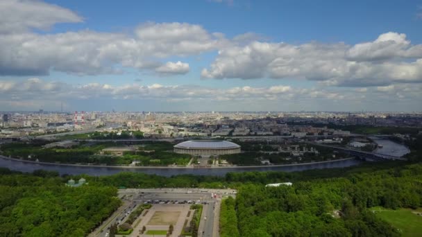 Panoramic view of moscow and luzhniki stadium — Stock Video