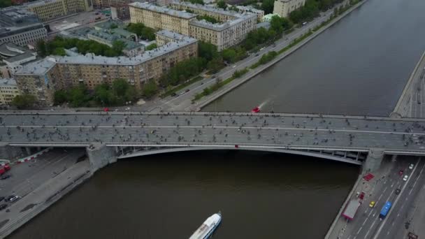 Moscú Ciclo desfile vista aérea — Vídeo de stock