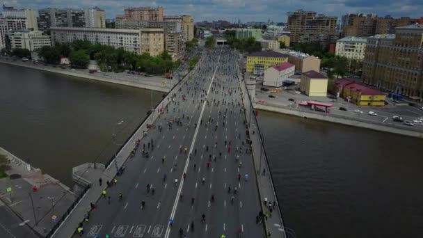 Ciclo de Moscou desfile vista aérea — Vídeo de Stock