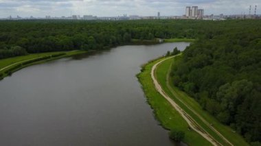 Göl Moskova'da Rusya havadan görünümü