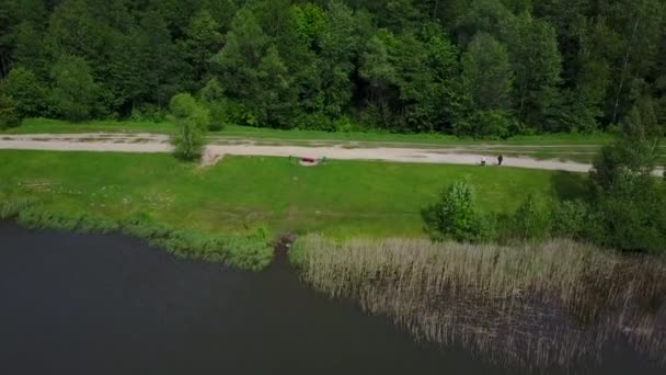 Lac en moscou russie vue aérienne — Video