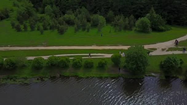 Lac en moscou russie vue aérienne — Video