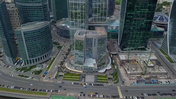 Moscovo skysrappers vista drone — Vídeo de Stock