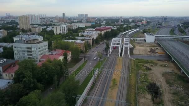 Московська Залізниця Коло Поїзд — стокове відео