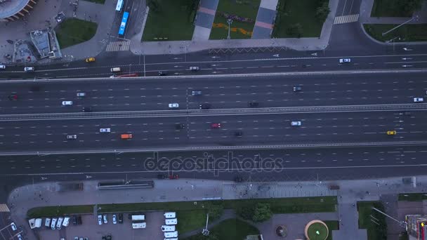 莫斯科公路交通鸟瞰图 — 图库视频影像