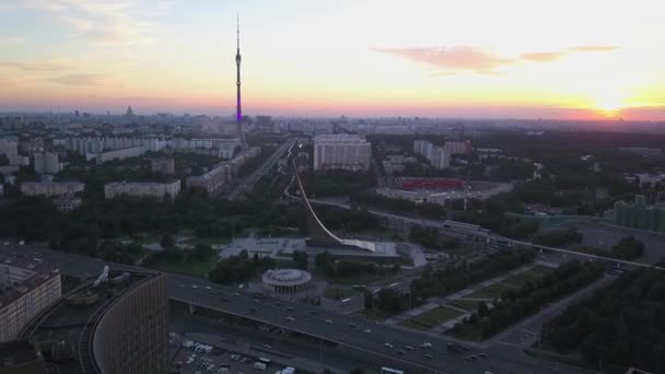 Monument Voor Veroveraars Van Ruimte Luchtfoto — Stockvideo