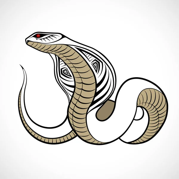 Snake Cobra Form Tattoo — Stock Vector