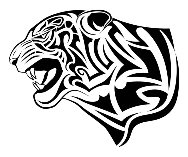 Tigre Abstrait Sous Forme Tatouage — Image vectorielle